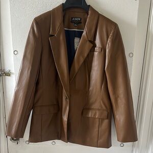 NWT J. Crew Willa Brown Blazer Leather Jacket